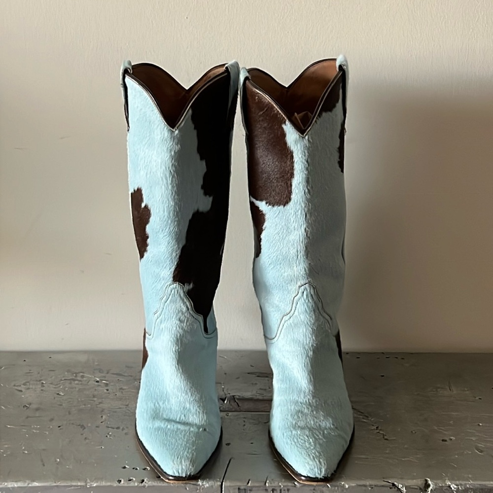 Vintage Cowboy Boots- Calf Hair Ponyhair Cowhide - Picture 5 of 17